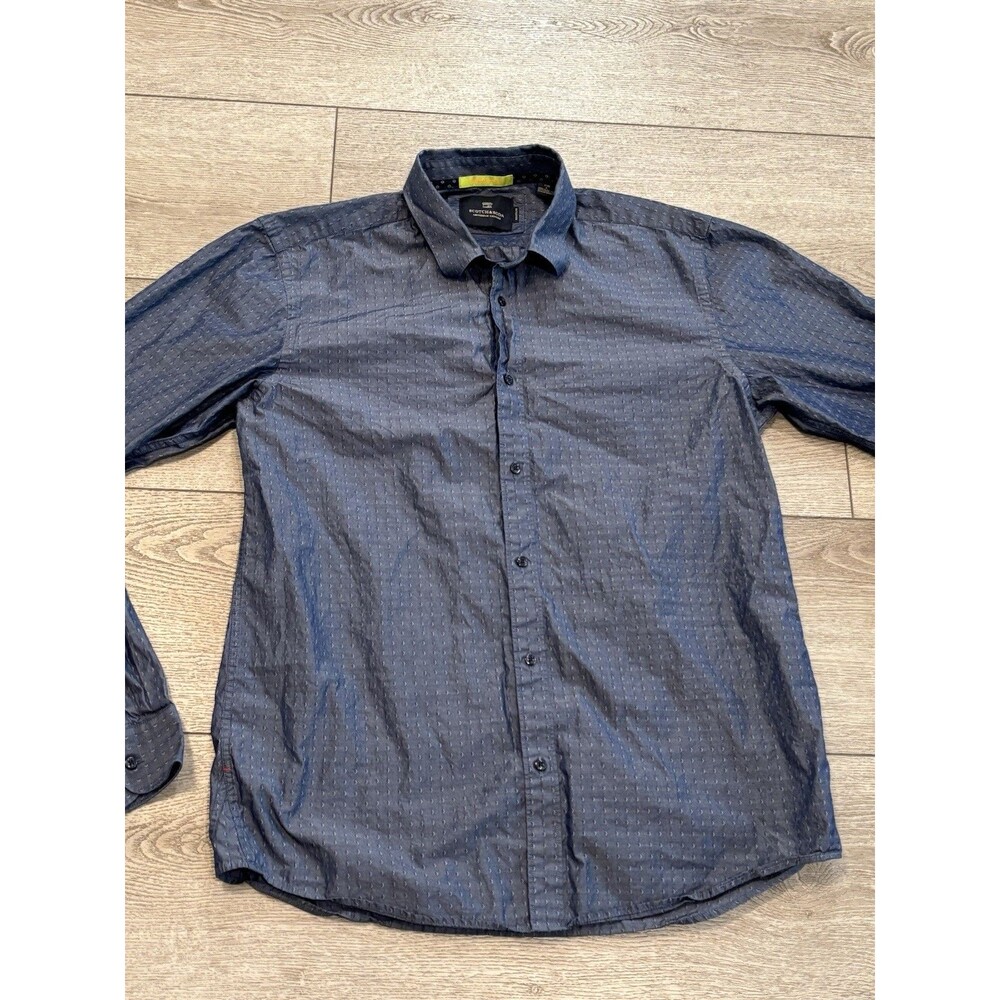 Scotch Soda Amsterdam Shirt Men Large Blue‎ Long Sleeve Button Down Geometric